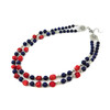 Exclusive necklace &quot;Stormy Ocean&quot; Coral, lapis lazuli, 2-row