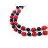 Exclusive necklace &quot;Stormy Ocean&quot; Coral, lapis lazuli, 2-row