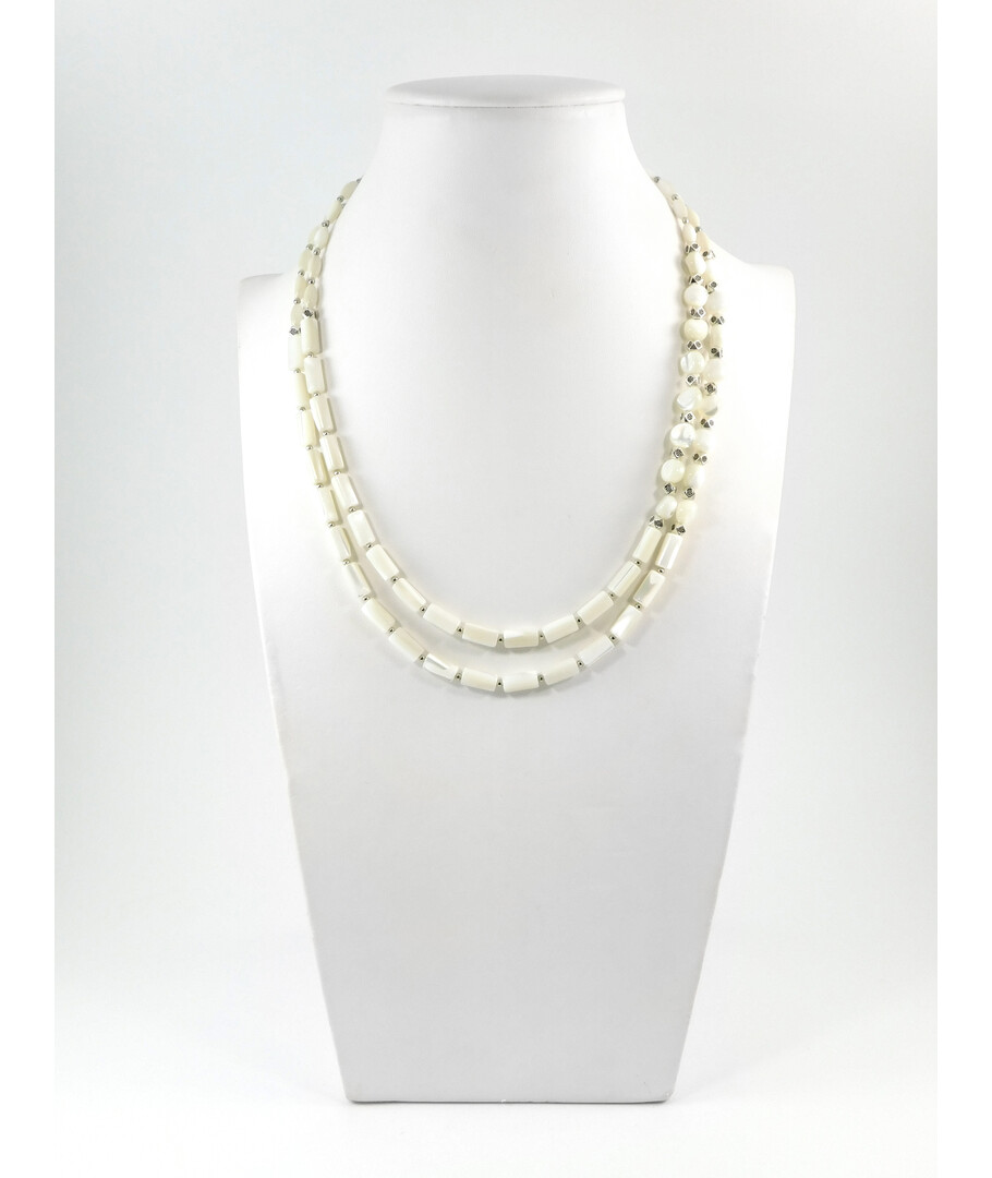 Exclusive necklace "Jessica" Mother-of-pearl rice, tube, tail