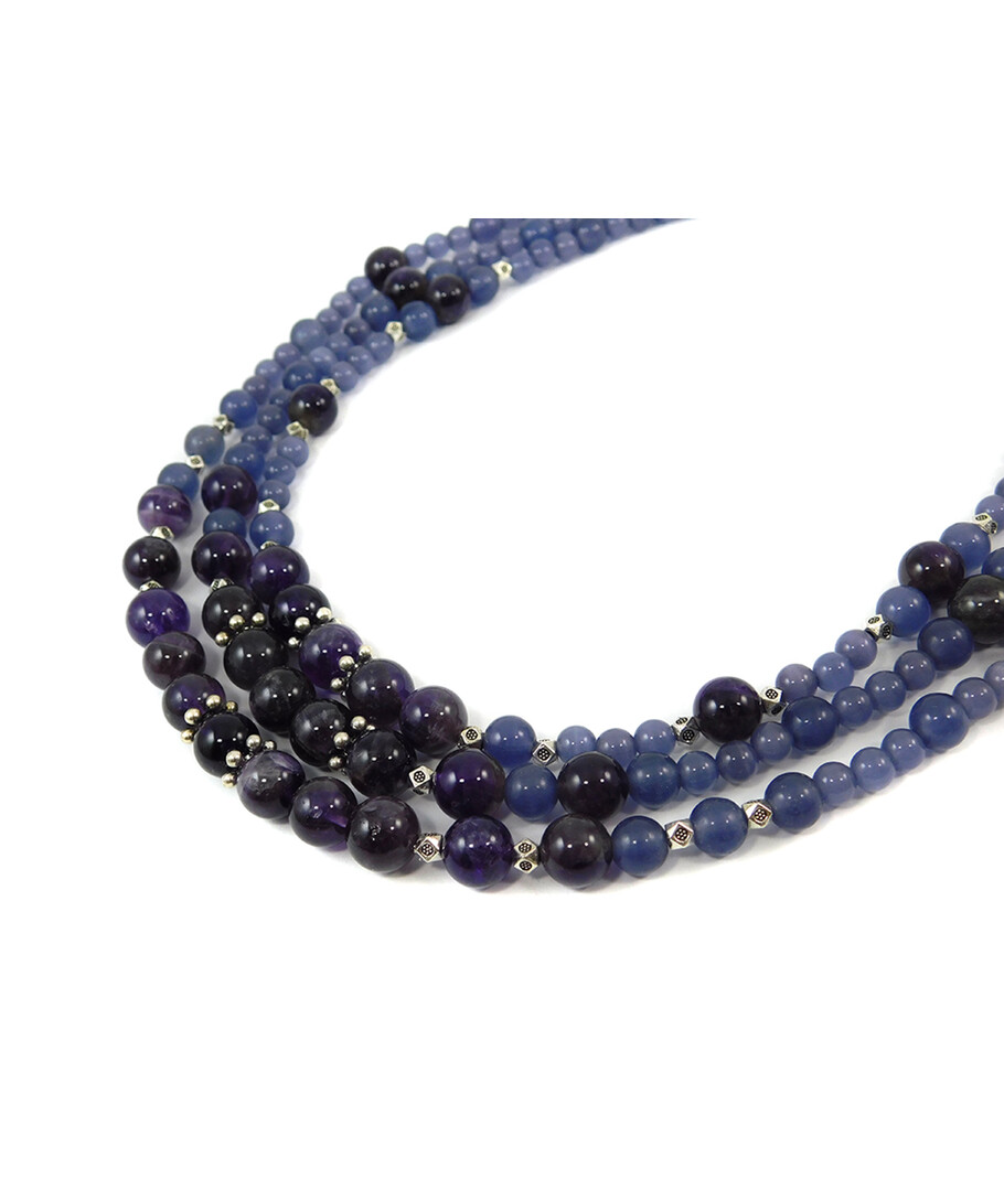 Exclusive necklace "Melancholy Waltz" Cat's eye, Amethyst