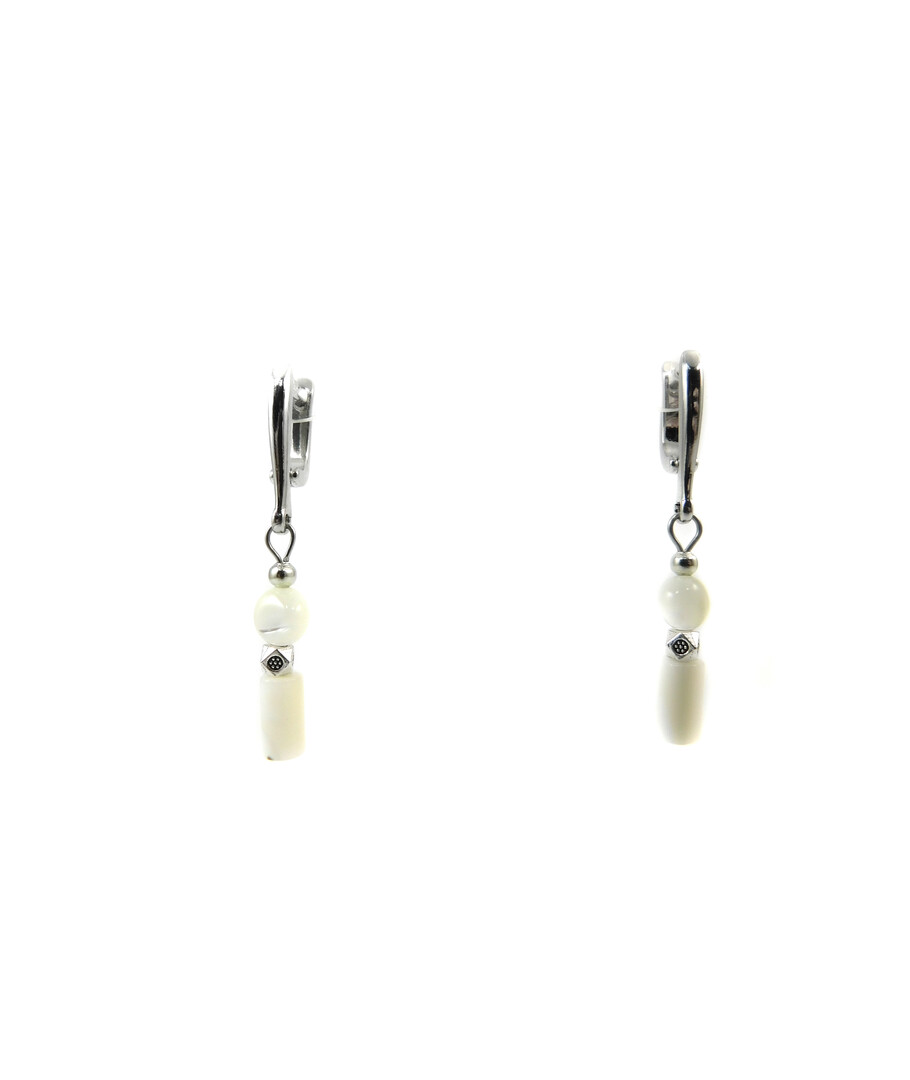 Exclusive earrings "Jessica" Mother-of-pearl tube, bead