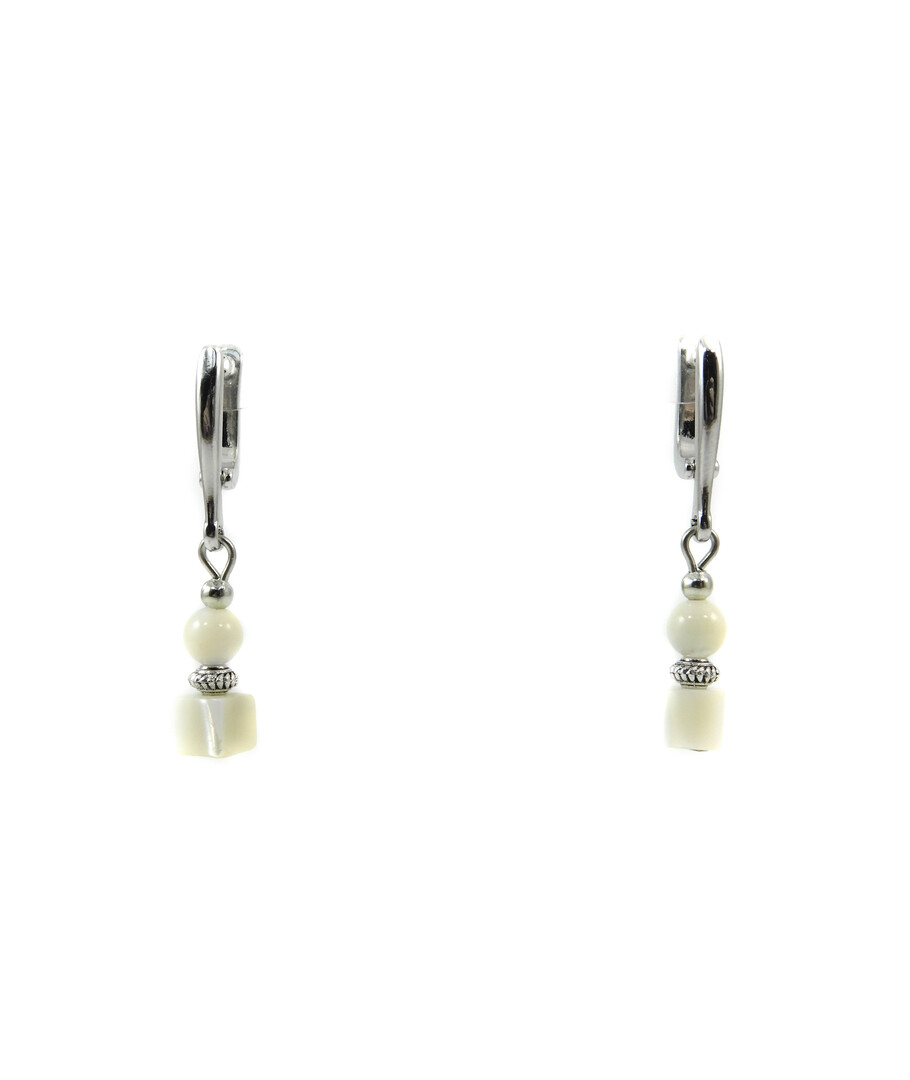 Exclusive earrings "Jessica" Mother of pearl, cube