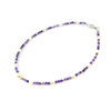 Exclusive necklace &quot;Aria&quot; Amethyst facet, Pearls, rice, silver