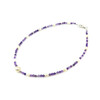 Exclusive necklace &quot;Aria&quot; Amethyst facet, Pearls, rice, silver