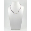 Exclusive necklace &quot;Aria&quot; Amethyst facet, Pearls, rice, silver