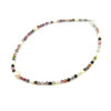 Exclusive necklace &quot;Aria&quot; Tourmaline colored facet, Pearls, rice, silver