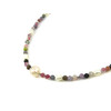 Exclusive necklace &quot;Aria&quot; Tourmaline colored facet, Pearls, rice, silver