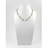 Exclusive necklace &quot;Aria&quot; Tourmaline colored facet, Pearls, rice, silver