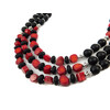 Exclusive necklace &quot;Stozhary&quot; Coral Shungite 3-row