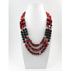 Exclusive necklace &quot;Stozhary&quot; Coral Shungite 3-row