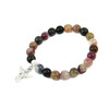 Exclusive bracelet Tourmaline colored matte, cut, silver