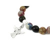 Exclusive bracelet Tourmaline colored matte, cut, silver