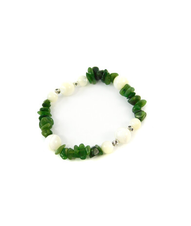 Exclusive bracelet "Zendaya" Mother-of-pearl, jade crumb