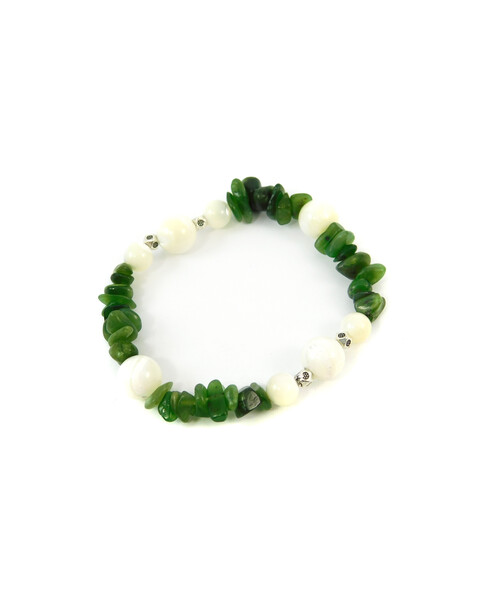 Exclusive bracelet "Zendaya" Mother-of-pearl, jade crumb