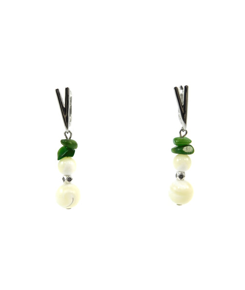 Exclusive earrings "Zendaya" Mother-of-pearl, small Jadeite