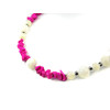 Exclusive necklace &quot;Zendaya&quot; Mother of pearl, Agate fuchsia crumb