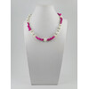 Exclusive necklace &quot;Zendaya&quot; Mother of pearl, Agate fuchsia crumb