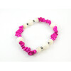 Exclusive bracelet &quot;Zendaya&quot; Mother of pearl, Agate fuchsia crumb