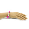 Exclusive bracelet &quot;Zendaya&quot; Mother of pearl, Agate fuchsia crumb