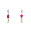 Exclusive earrings &quot;Zendaya&quot; Mother of pearl, Agate fuchsia crumb