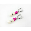 Exclusive earrings &quot;Zendaya&quot; Mother of pearl, Agate fuchsia crumb