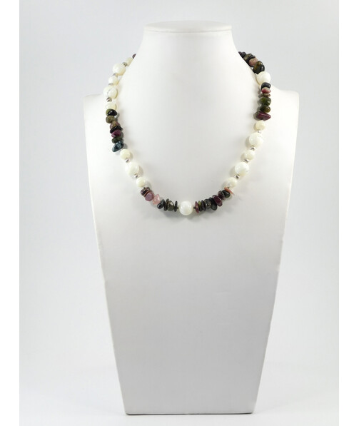 Exclusive necklace "Zendaya" Mother of pearl, tourmaline crumb