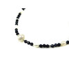 Exclusive necklace &quot;Aria&quot; Aventurine blue face, Pearls, rice, silver