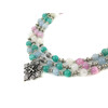 Exclusive necklace &quot;Hutsul motifs&quot; Adular, Aquamarine, Kunzite, Amazonite, 3 rows