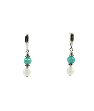 Exclusive earrings "Hutsul motifs" Adular, Amazonite