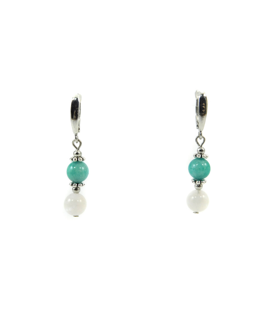 Exclusive earrings "Hutsul motifs" Adular, Amazonite