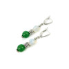 Exclusive earrings &quot;Freshness of the forest&quot;, Moonstone, Jade