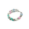 Exclusive bracelet &quot;Hutsul motifs&quot; Adular, Aquamarine, Kunzite, Amazonite, 2 rows