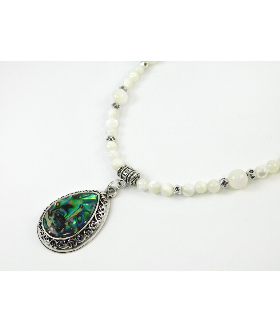 Exclusive necklace "Melancholy Waltz" Mother of pearl, Heliotis pendant