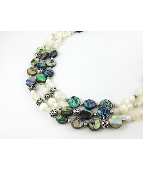 Exclusive necklace "Melancholy Waltz" Mother of pearl, Heliotis