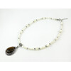 Exclusive necklace &quot;Melancholy Waltz&quot; Mother of pearl, Tiger&#039;s eye pendant