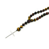 Rosary for prayer Bull, Tiger, Hawk eye, silver