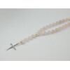 Rosary for prayer Rose quartz, pearls, silver