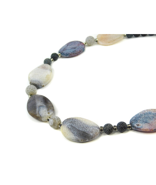 Exclusive Frosty Agate necklace, oval