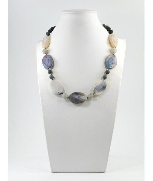 Exclusive Frosty Agate necklace, oval