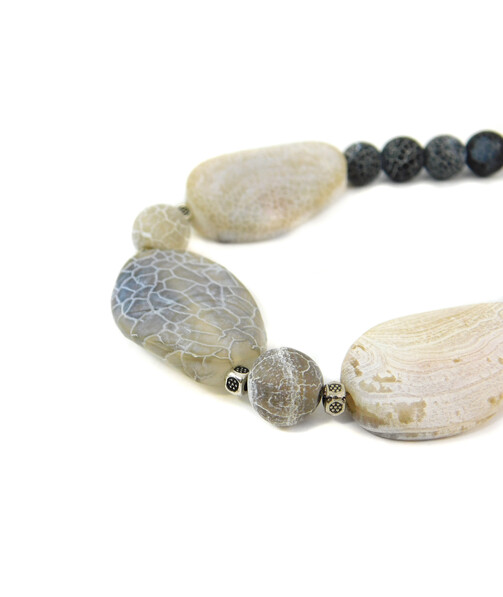 Exclusive bracelet Frosty Agate, oval