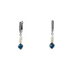 Exclusive earrings &quot;Jasmine&quot; Quartz multifaceted blue, mother-of-pearl tube