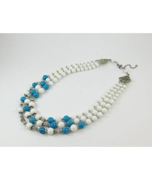 Exclusive necklace "Juno" turquoise, mother of pearl