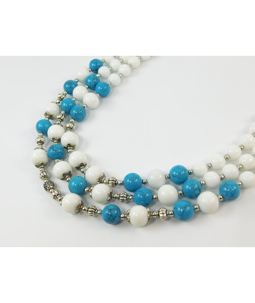 Exclusive necklace "Juno" turquoise, mother of pearl