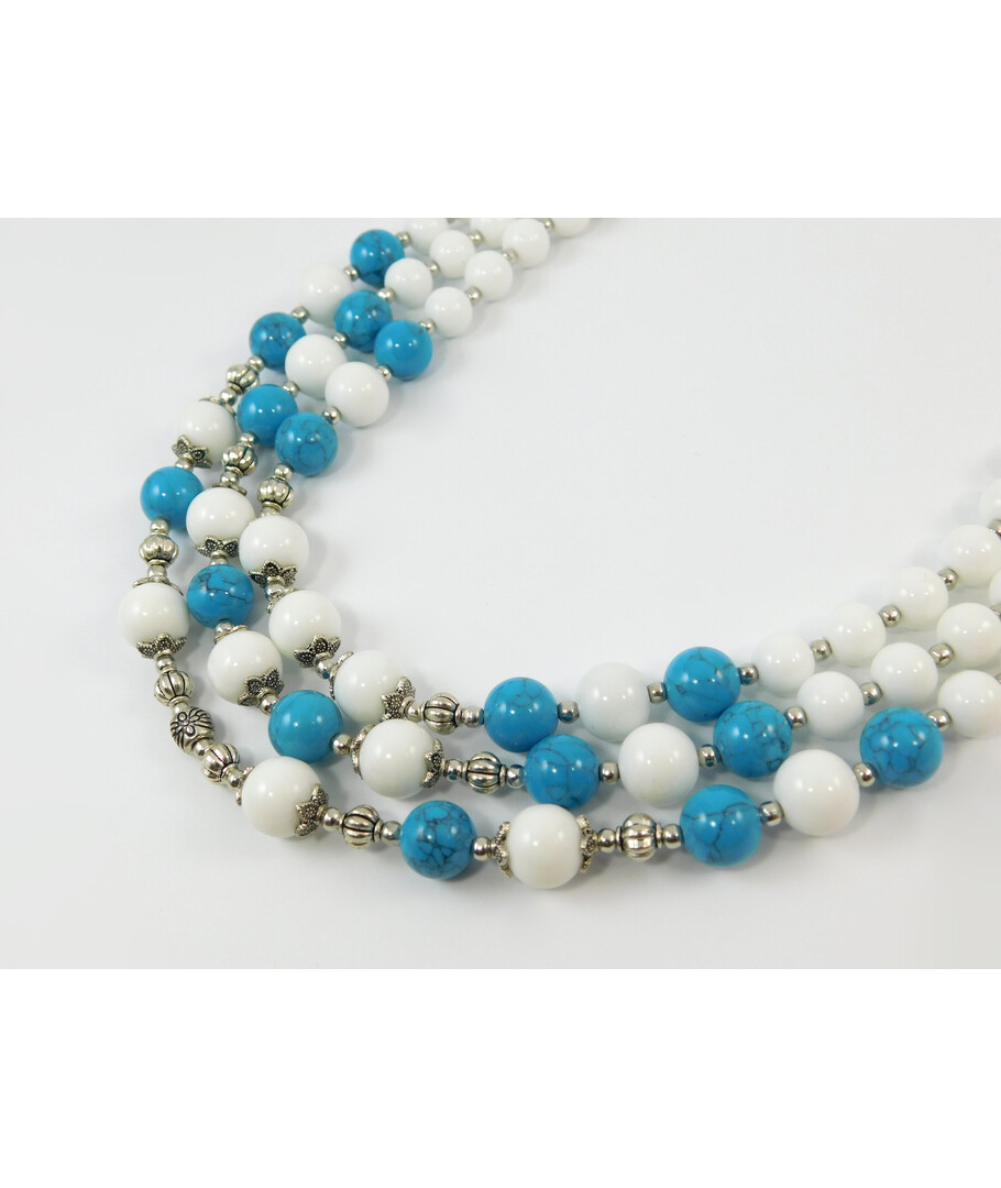 Exclusive necklace "Juno" turquoise, mother of pearl