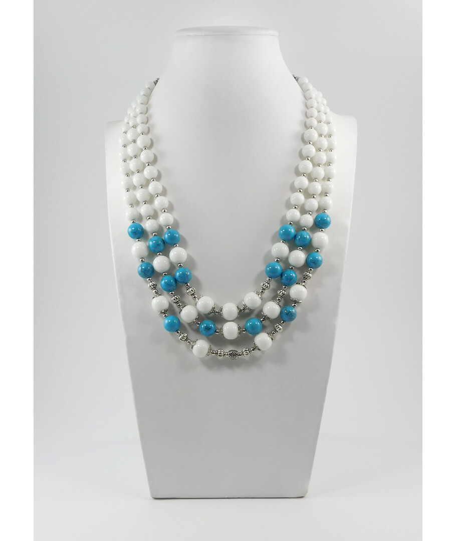 Exclusive necklace "Juno" turquoise, mother of pearl