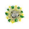 Exclusive brooch &quot;Sunflower&quot; Agate, Citrine crumb