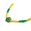 Exclusive necklace &quot;Royal Charm&quot; Chrysoprase tablet facet, Citrine