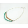 Exclusive necklace &quot;Romania&quot; Sunstone, Amazonite, Mother of pearl