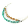 Exclusive necklace &quot;Romania&quot; Sunstone, Amazonite, Mother of pearl