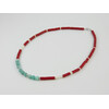 Exclusive necklace &quot;Romania&quot; Amazonite, mother-of-pearl, coral puck, silver